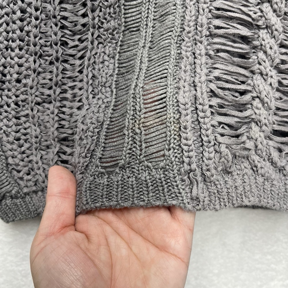 The Kooples Open‎ Knit Sweater Womens Medium Gray - Picture 7 of 13